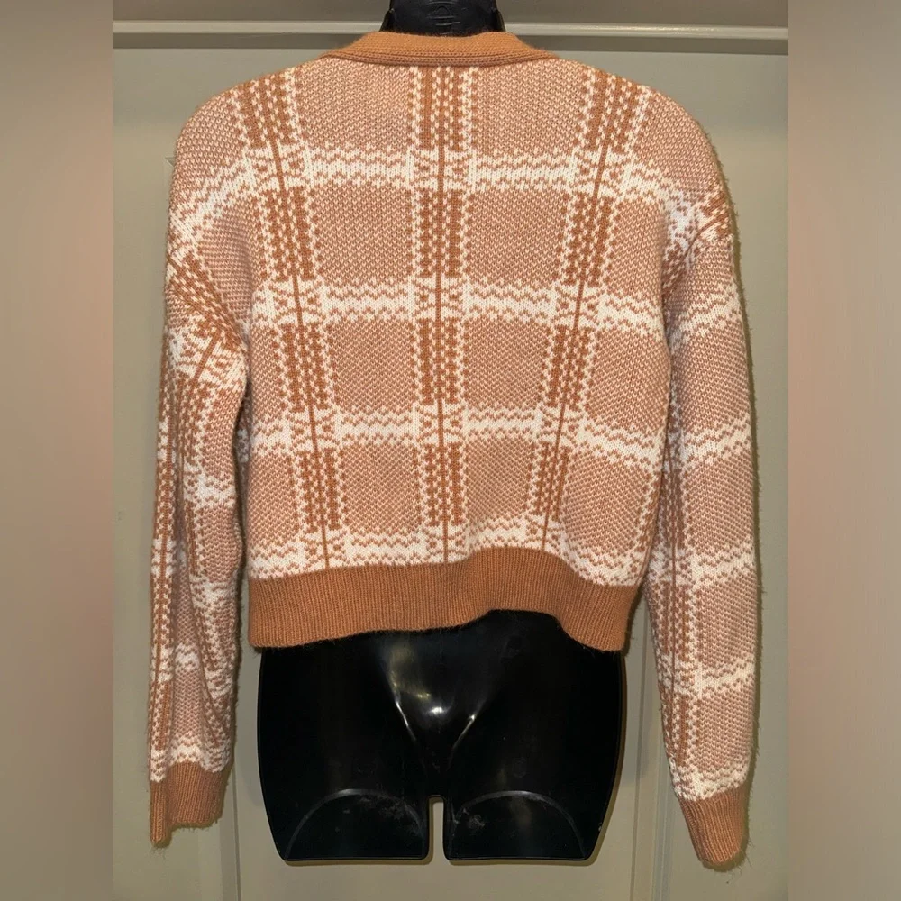 Princess Polly Pink Check Cropped Cardigan size M/L - Picture 7 of 13